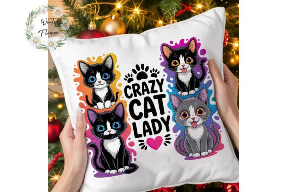 Crazy Cat Lady Cartoon Cats PNG: Your Go-To Design Asset
