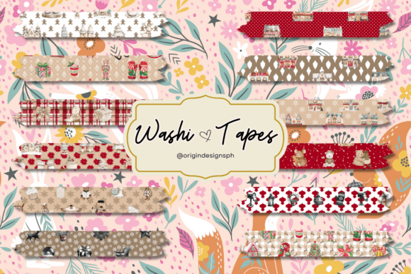Digital Washi Tape Christmas Scrapbook: Festive Flair for Your Planner