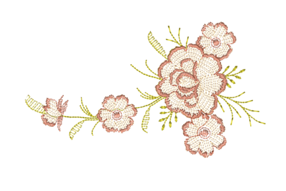 Elegant Stitching: The Flowers and Leaves Embroidery Design