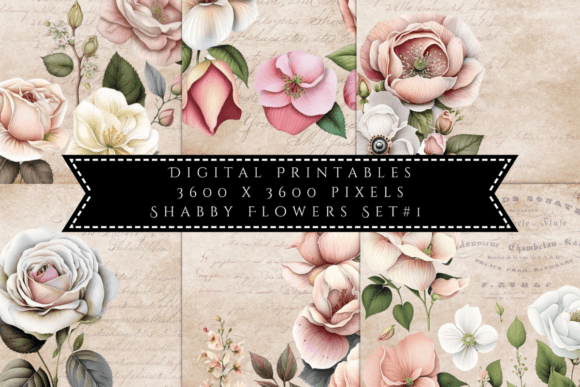 Shabby Chic Flowers, Backgrounds Set 1: A Guide to Timeless Design