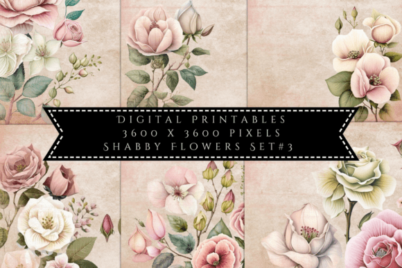 Shabby Chic Flowers, Backgrounds Set 3: A Designer's Guide