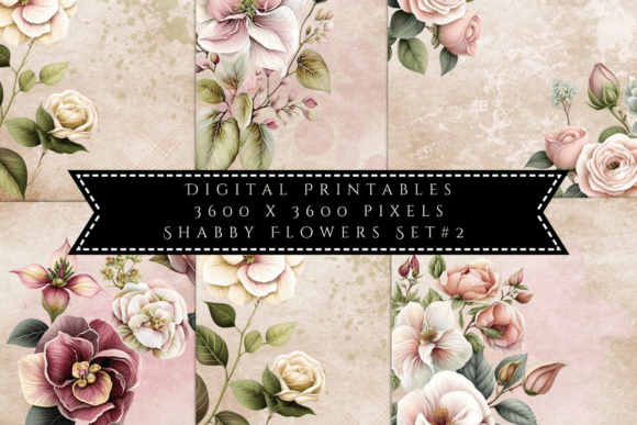 Shabby Chic Flowers: Vintage Backgrounds for Modern Projects