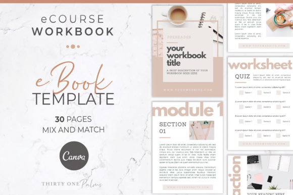 Workbook Template for Canva | Blush: Your Design Shortcut